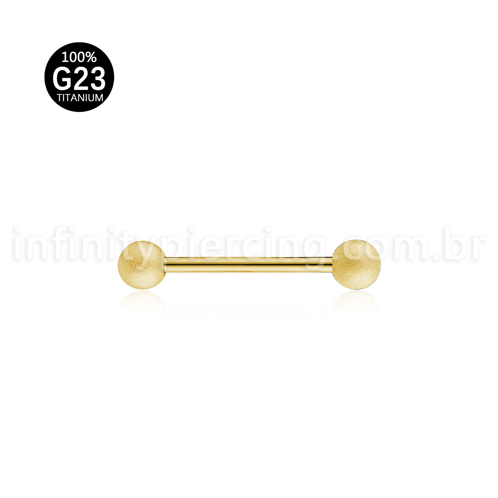 Piercing Barbell Titânio Com Bolinha Fosca